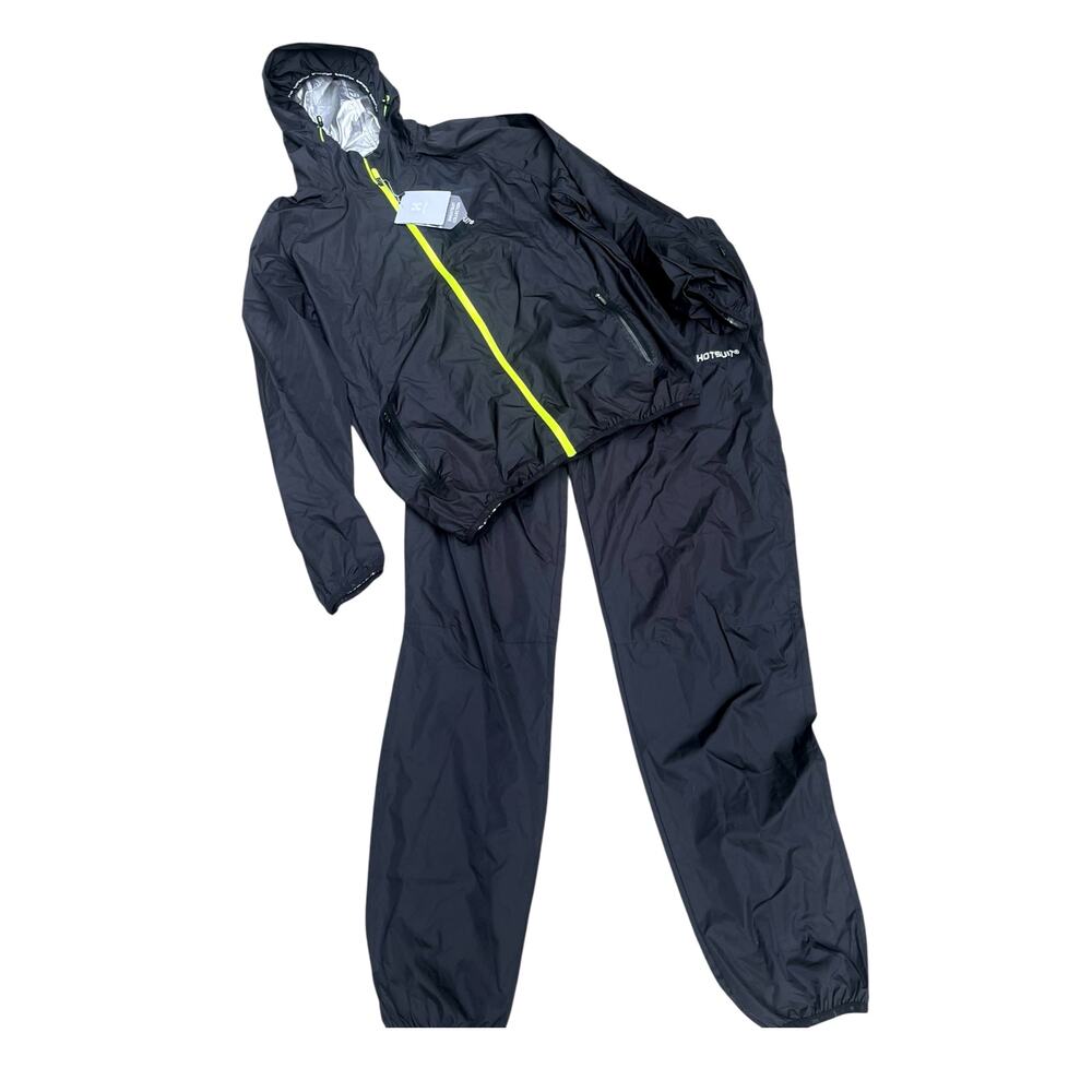 HOTSUIT Sweat & Sparkle Sauna Suit Jacket & Pant Set | Women 3X = 1X Black Neon